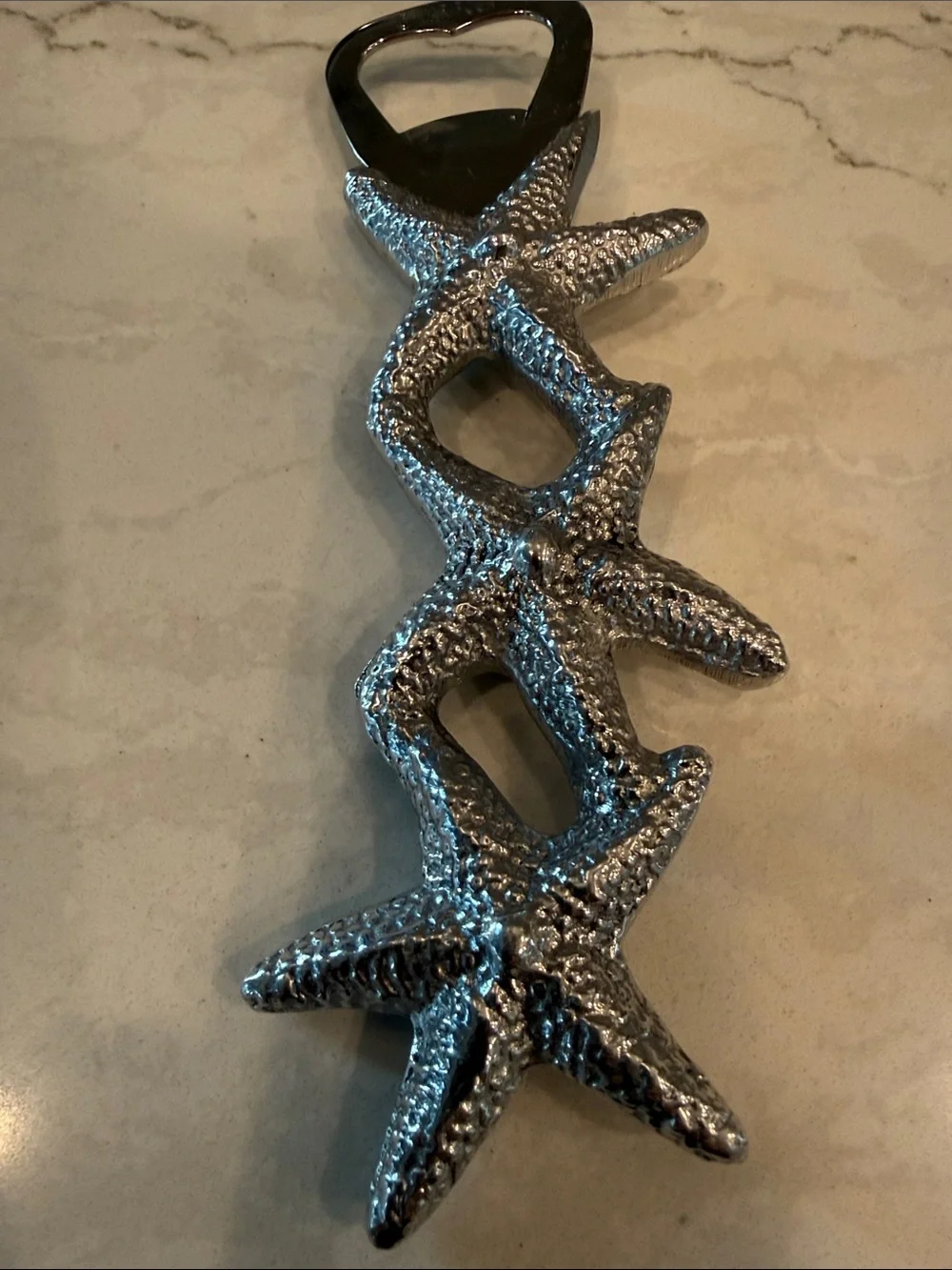 Starfish Bottle Opener Mariposa in Shiny Silver
